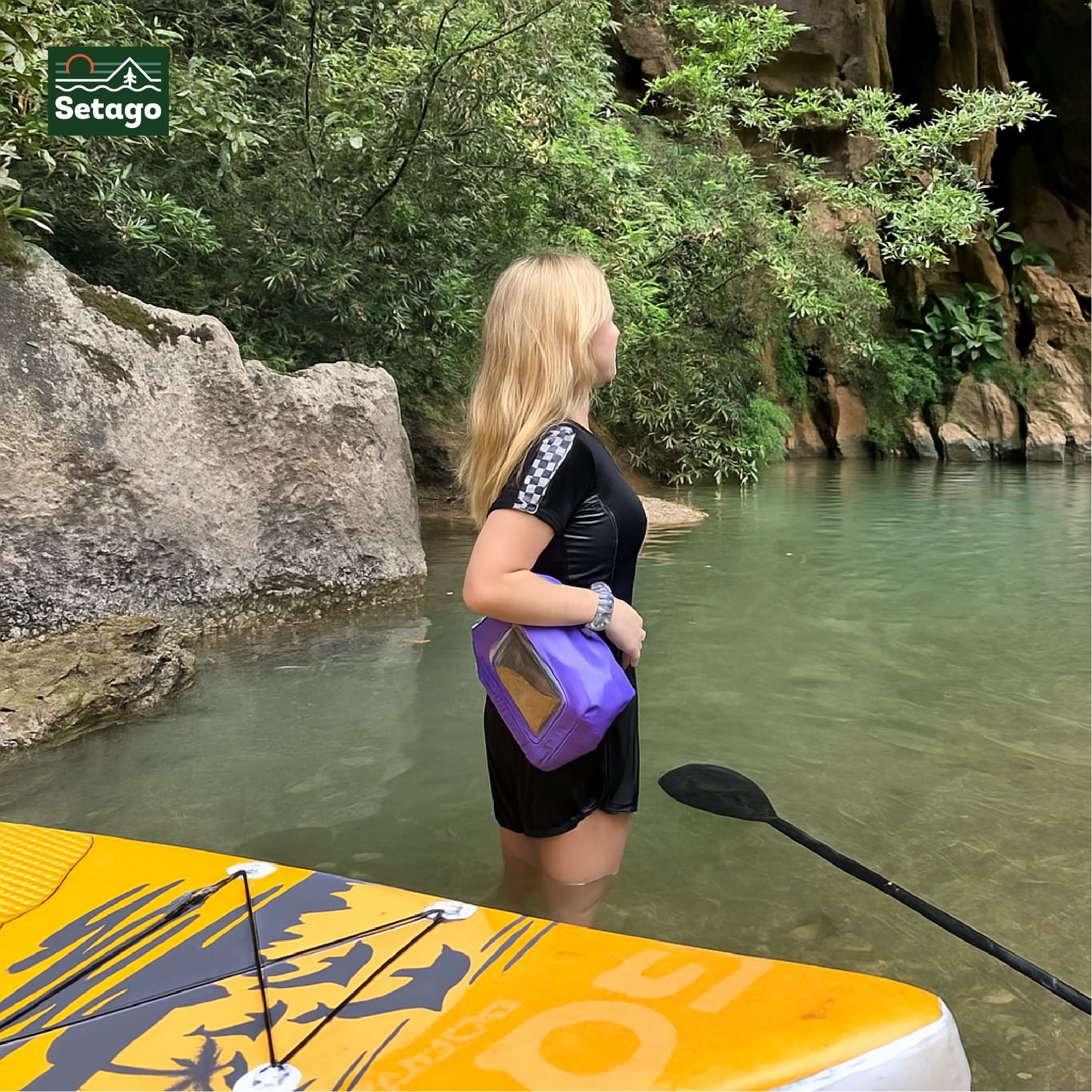 AquaZip Waterproof Bag - Crossbody Strap 2L/5L, Compact, Anti-Scratch