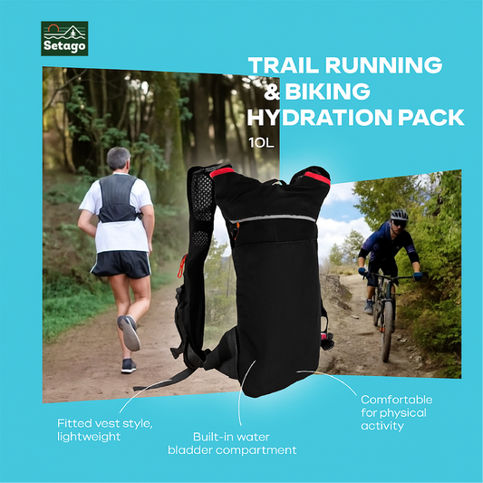 Trail Backpack 10L – Ultra-Lightweight, Vest-Style Fit with Hydration Compartment