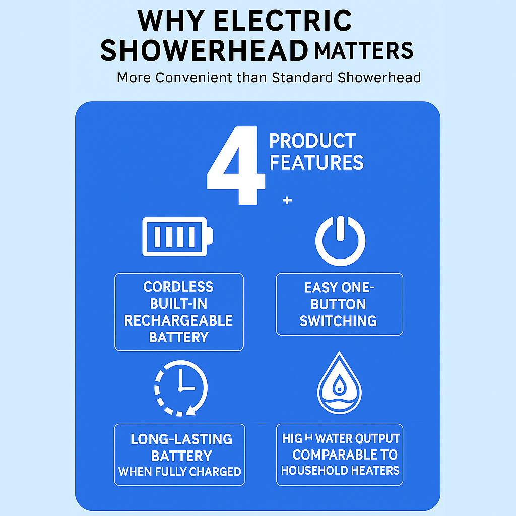 Portable Rechargeable Water Pump – Outdoor Bathing Essential for Camping, Dorms & Travel