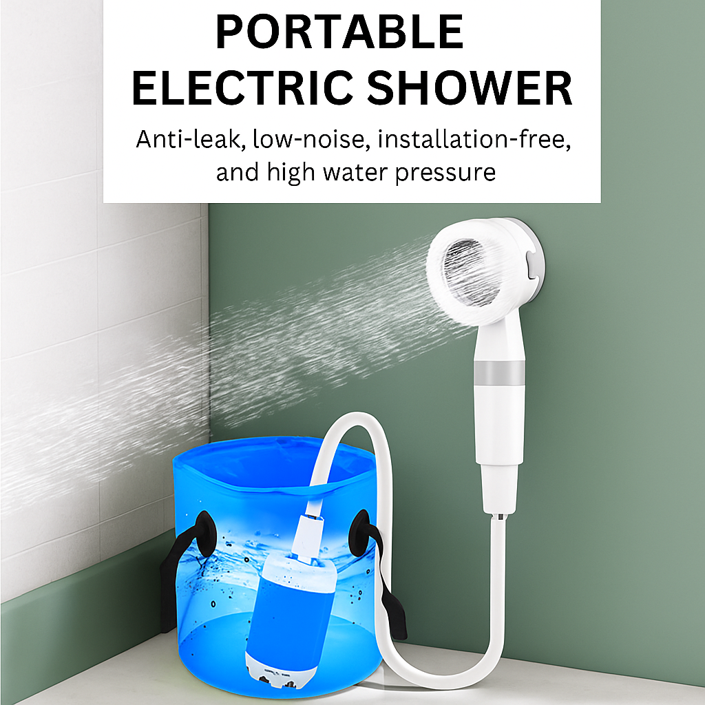 Portable Rechargeable Water Pump – Outdoor Bathing Essential for Camping, Dorms & Travel