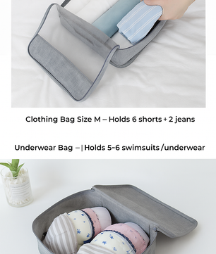 A smart travel tip for families with young children: the Travel Pack – a 7 pieces luggage organizer set for easier, lighter trips.