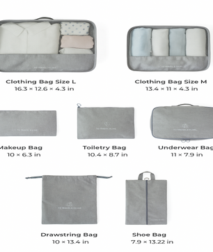A smart travel tip for families with young children: the Travel Pack – a 7 pieces luggage organizer set for easier, lighter trips.