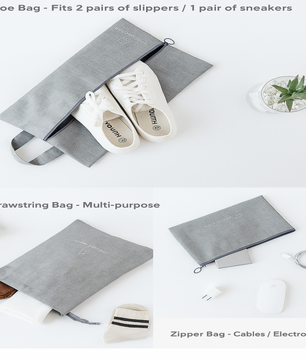 A smart travel tip for families with young children: the Travel Pack – a 7 pieces luggage organizer set for easier, lighter trips.