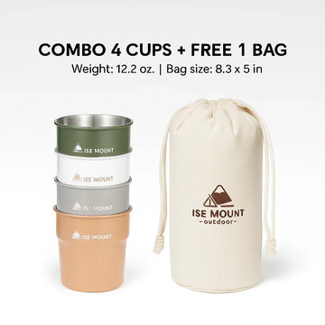 Set of 4cups + 1 pocket