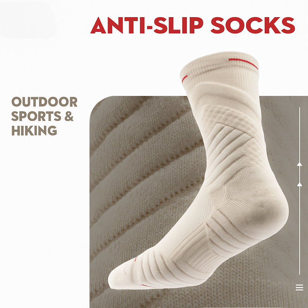 Anti slip sports socks – stylish accessory designed with grip support to keep your feet steady with every step