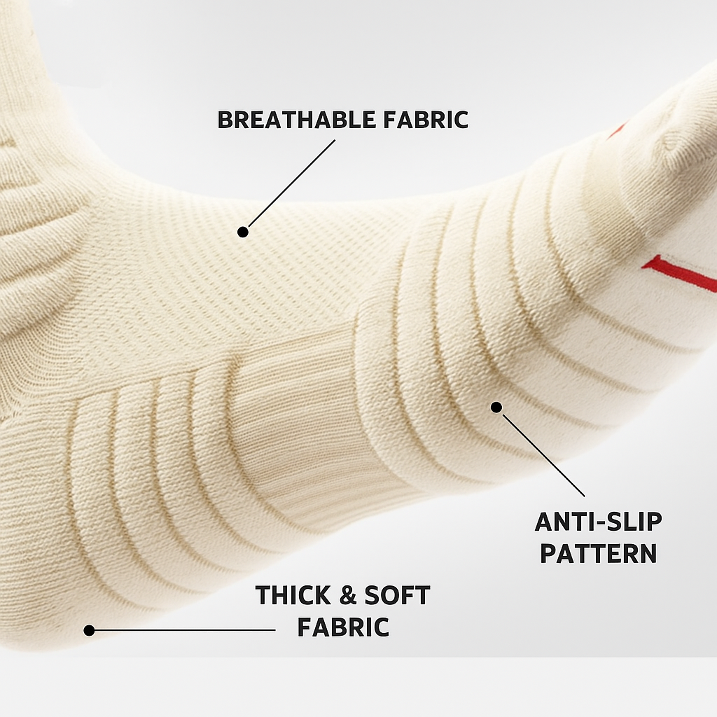 Anti slip sports socks – stylish accessory designed with grip support to keep your feet steady with every step