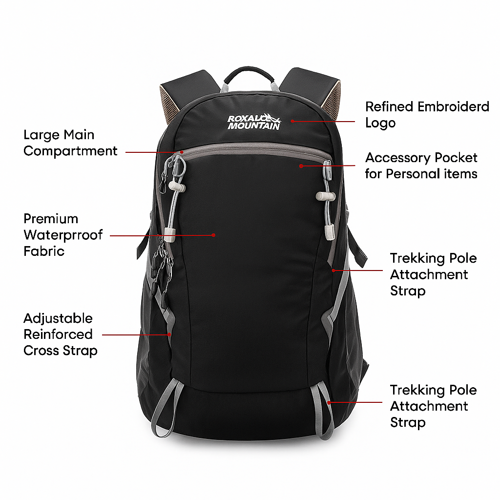 Mountain royal backpack – 30L trekking & hiking pack with a compact, lightweight design and premium water resistant material