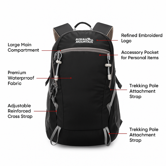 Mountain royal backpack – 30L trekking & hiking pack with a compact, lightweight design and premium water resistant material
