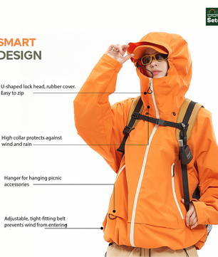 Venture Outdoor Jacket – Triple-layer Teflon fabric: water-repellent, stain-resistant, and windproof