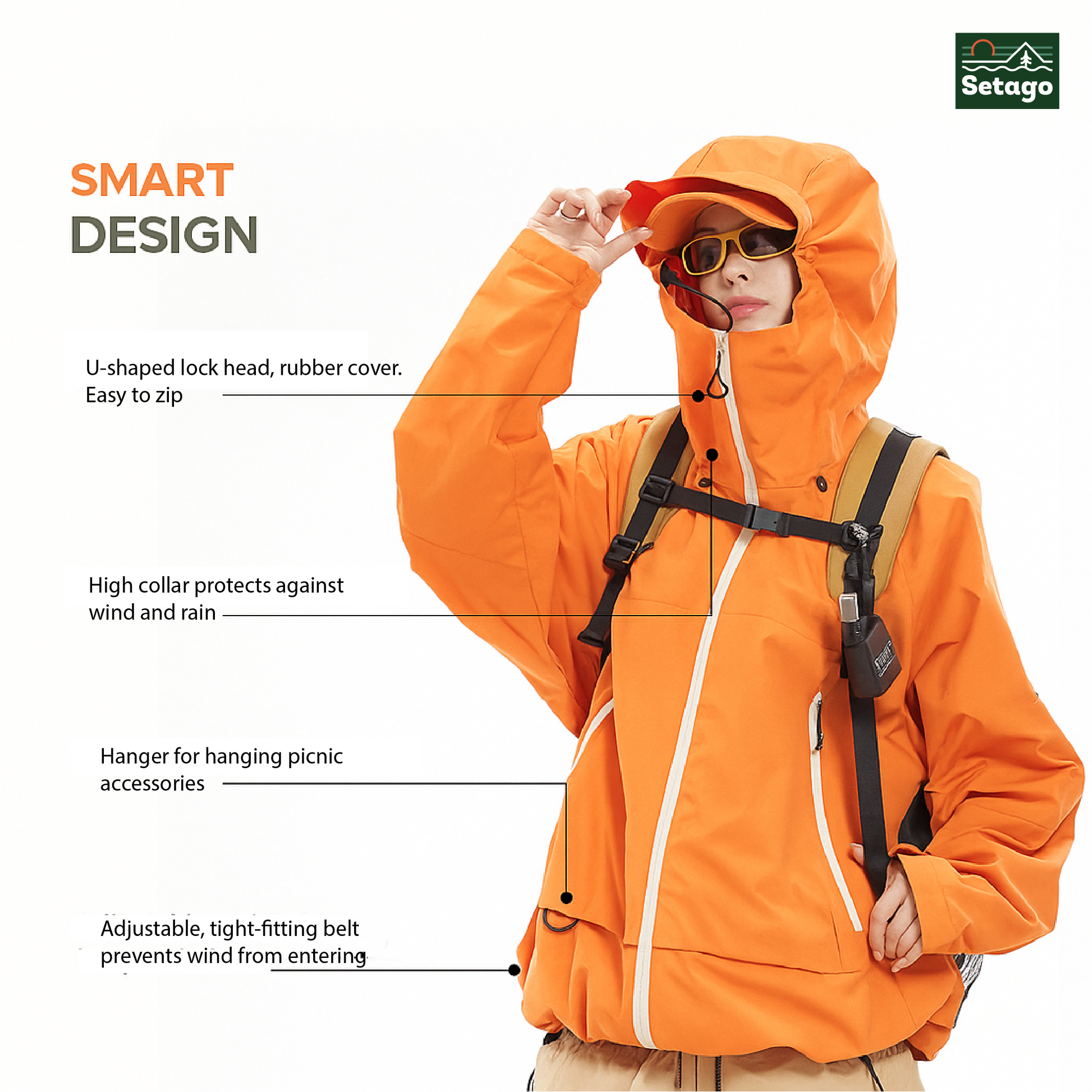 Venture Outdoor Jacket – Triple-layer Teflon fabric: water-repellent, stain-resistant, and windproof