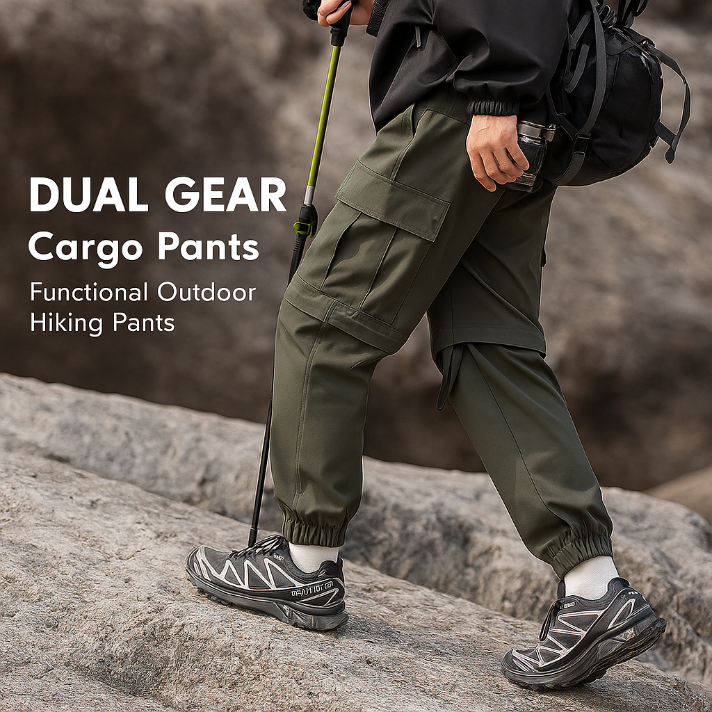 DualGear Convertible Pants – Durable, flexible fabric: water-resistant, scratch-resistant, quick-dry. Detachable pant legs