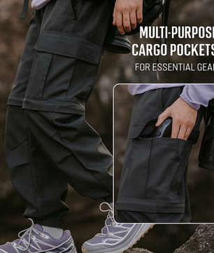 DualGear Convertible Pants – Durable, flexible fabric: water-resistant, scratch-resistant, quick-dry. Detachable pant legs