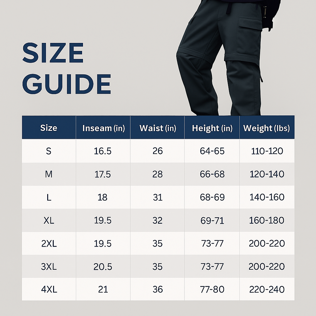 DualGear Convertible Pants – Durable, flexible fabric: water-resistant, scratch-resistant, quick-dry. Detachable pant legs