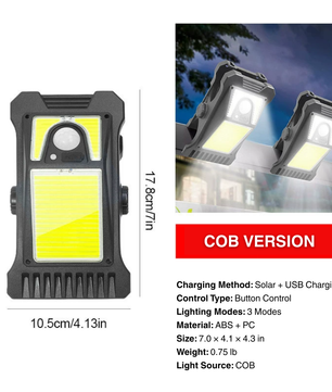 SolarLuxe Pro - LED Clip Light with Motion Sensor for Outdoor & Travel Lighting