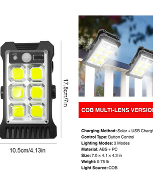 SolarLuxe Pro - LED Clip Light with Motion Sensor for Outdoor & Travel Lighting