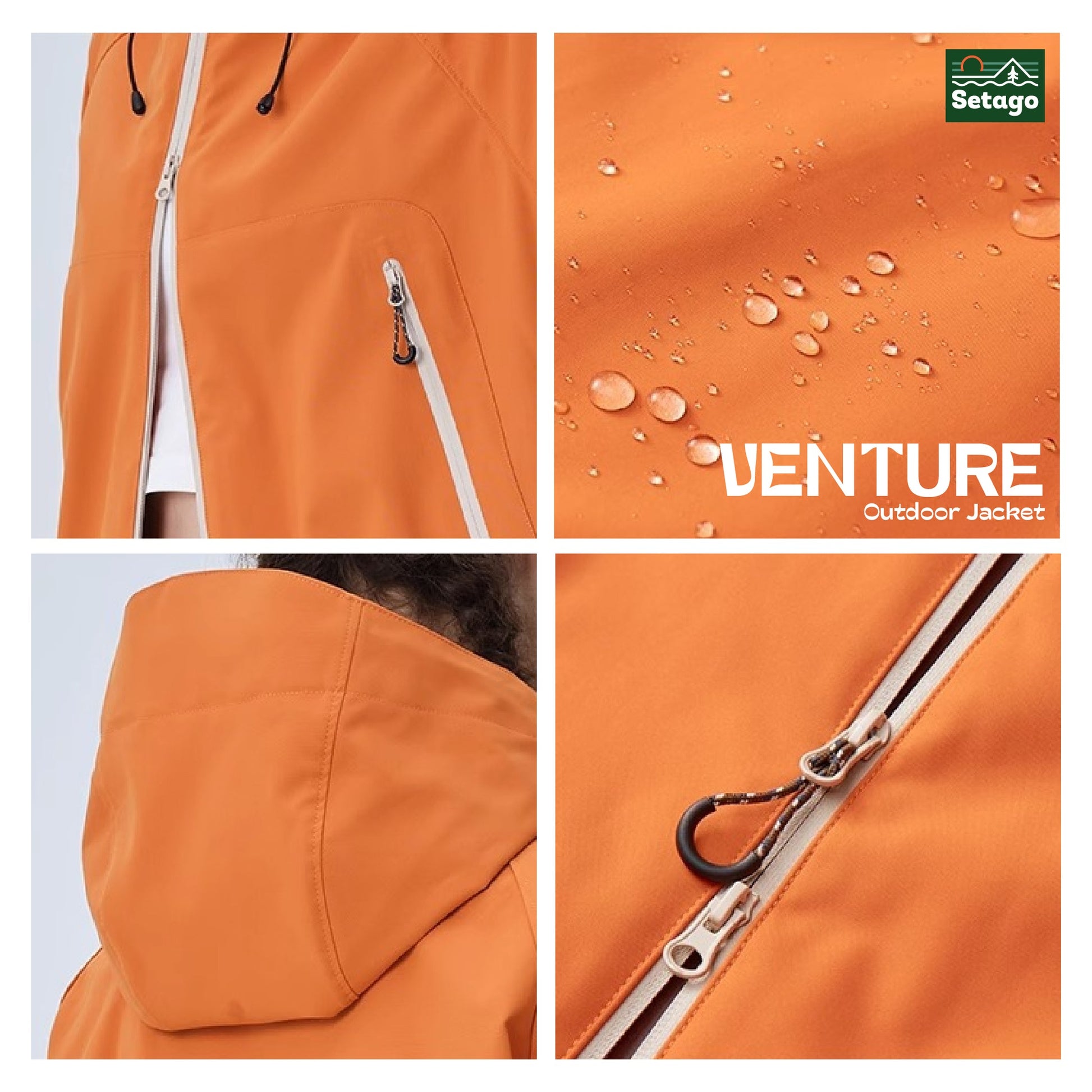 Venture Outdoor Jacket – Triple-layer Teflon fabric: water-repellent, stain-resistant, and windproof