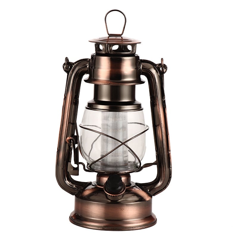 Vintage LED Camping Lantern – Warm Yellow Glow