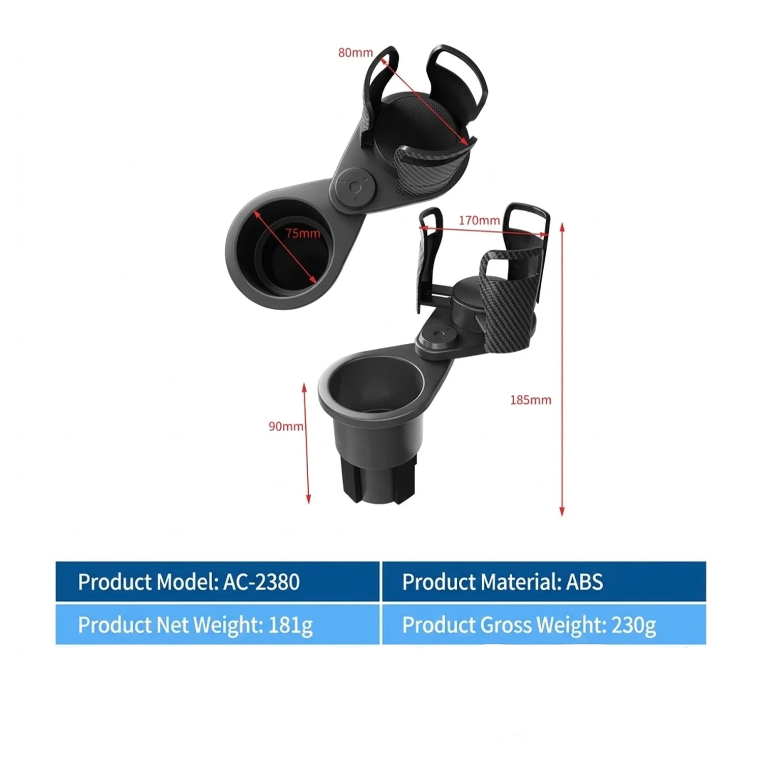 CupFlex 2-in-1 Car Cup Holder Expander