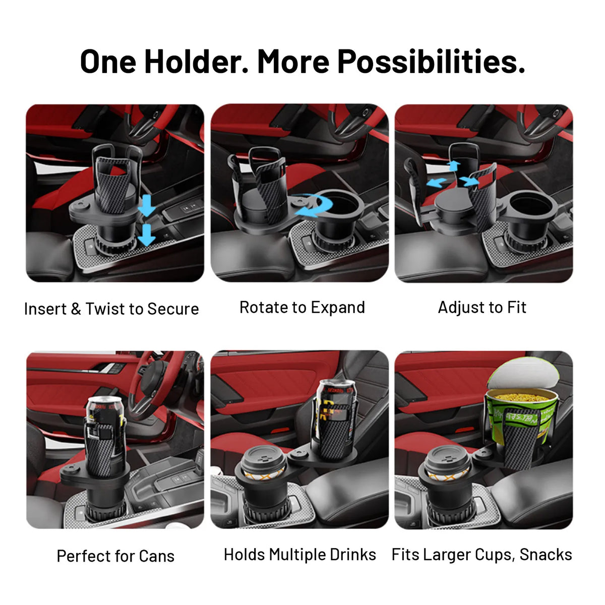 CupFlex 2-in-1 Car Cup Holder Expander