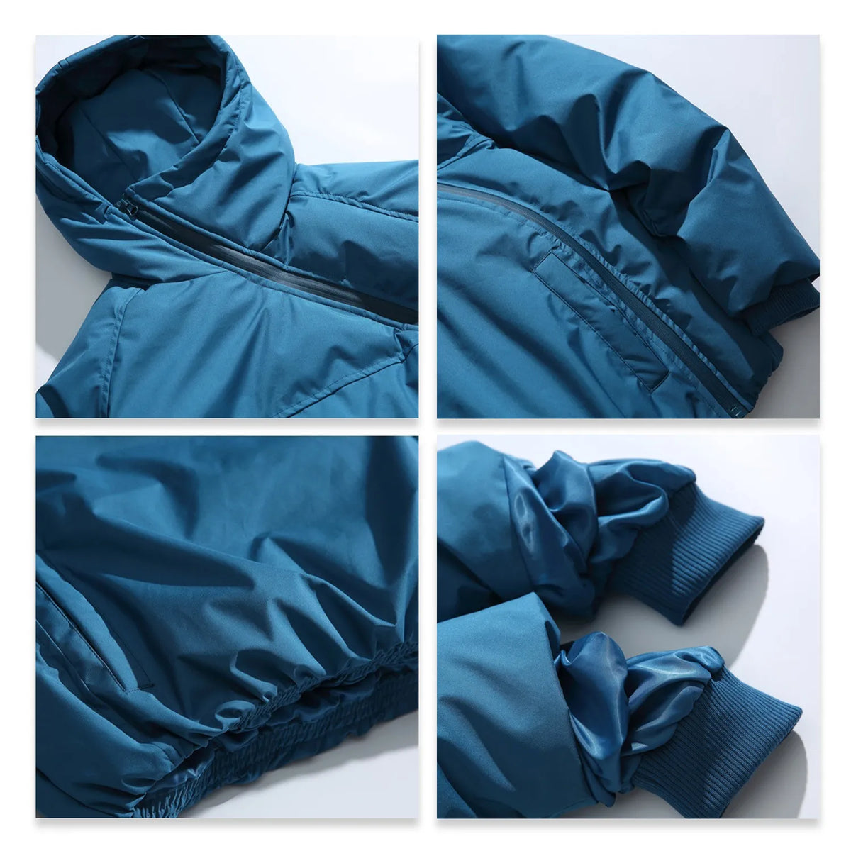 Asymmetric Side-Zip Hooded Padded Jacket