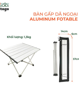 Aluminum Foldable Table – Black/White – ULTRALIGHT ALUMINUM TABLE