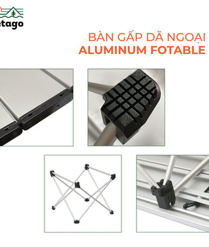 Aluminum Foldable Table – Black/White – ULTRALIGHT ALUMINUM TABLE
