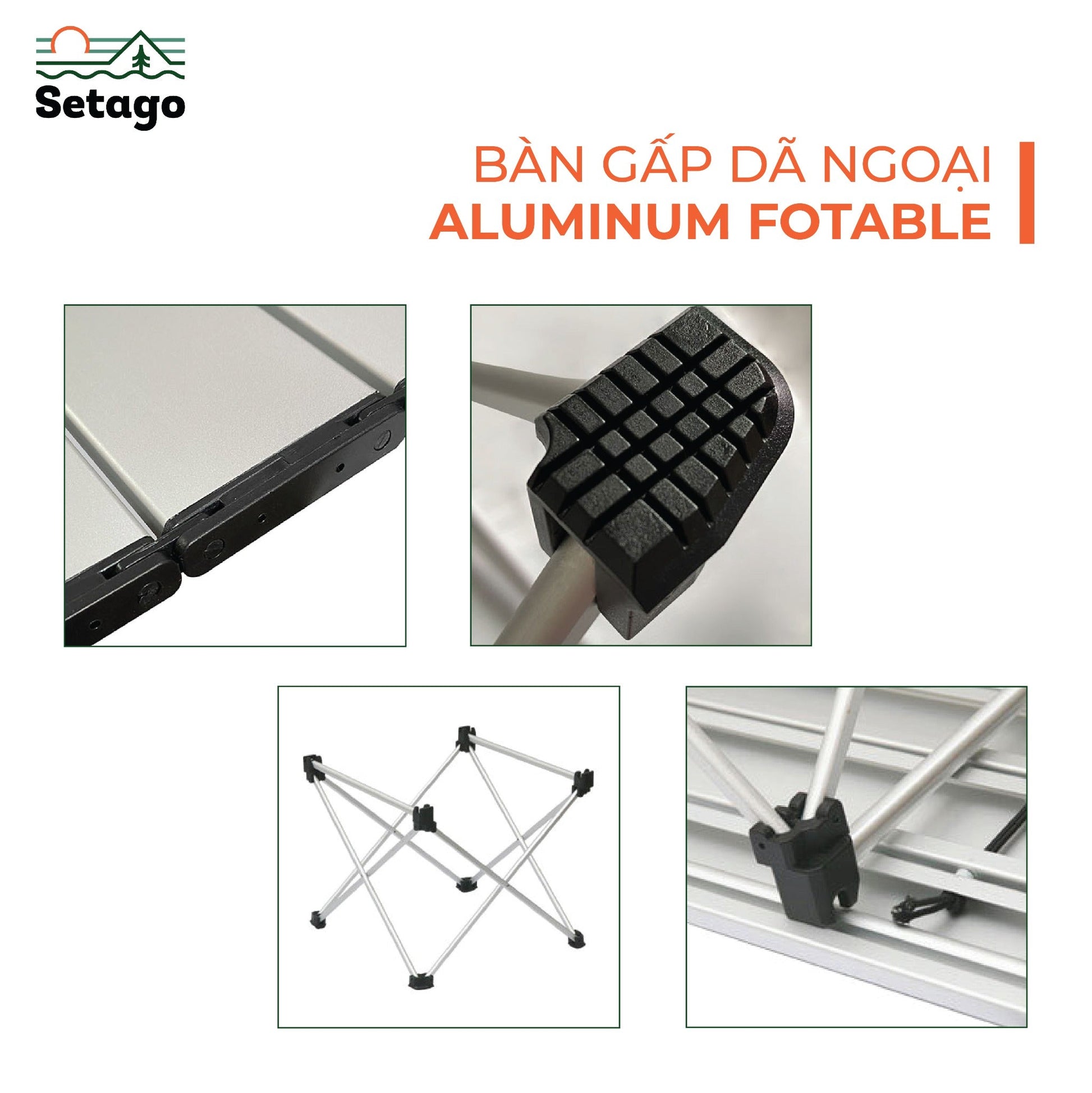 Aluminum Foldable Table – Black/White – ULTRALIGHT ALUMINUM TABLE