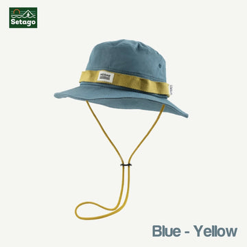 Blue cap with yellow trim