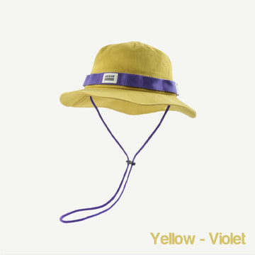 Yellow cap with purple trim
