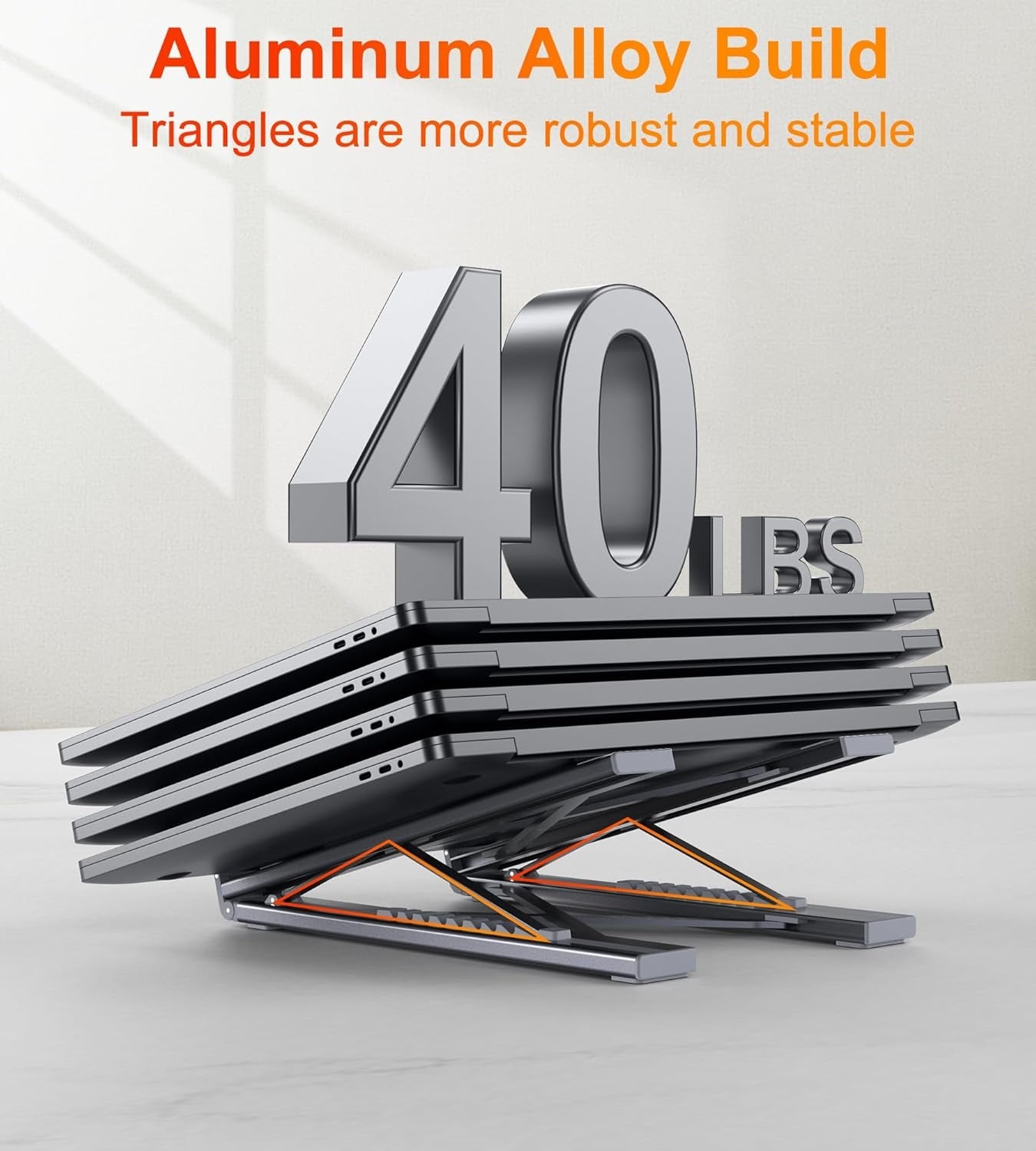 All-in-One Aluminum Laptop Stand with 8-in-1 USB-C Hub