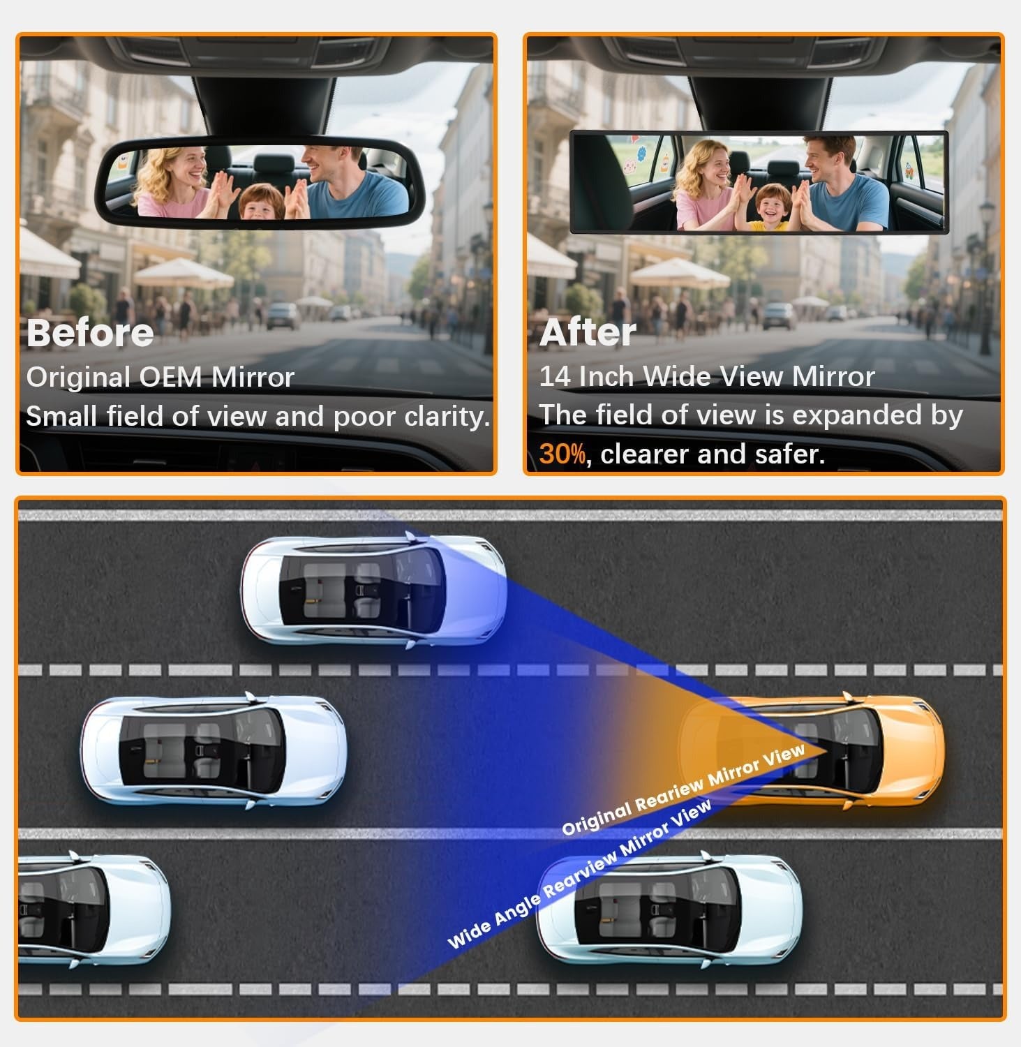 HD Wide Vision Rearview Mirror